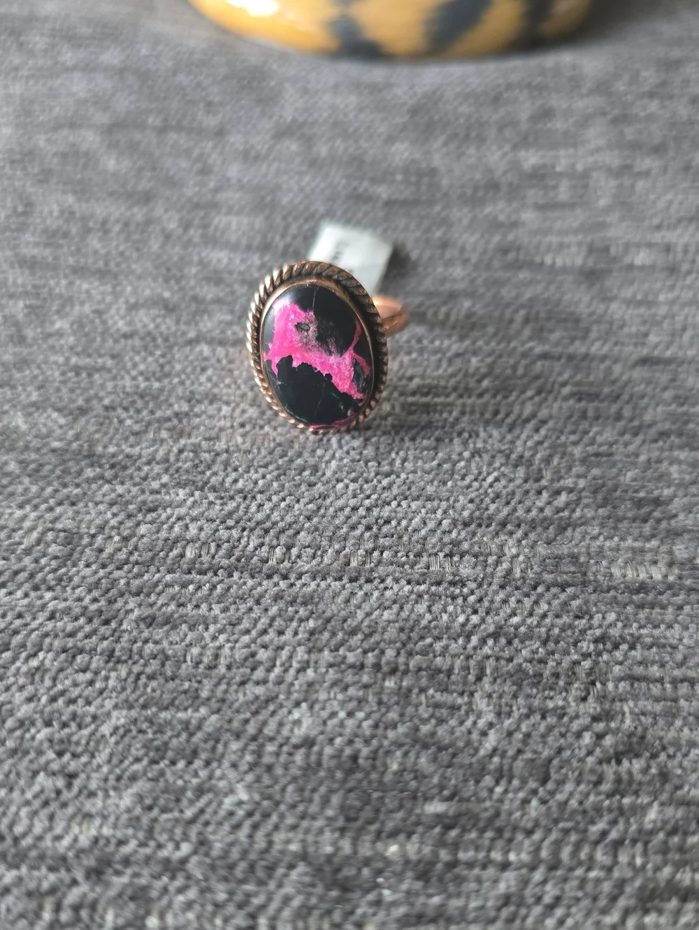 Copper~Pink Mohave TQ Stone Ring~Adjustable~NWT